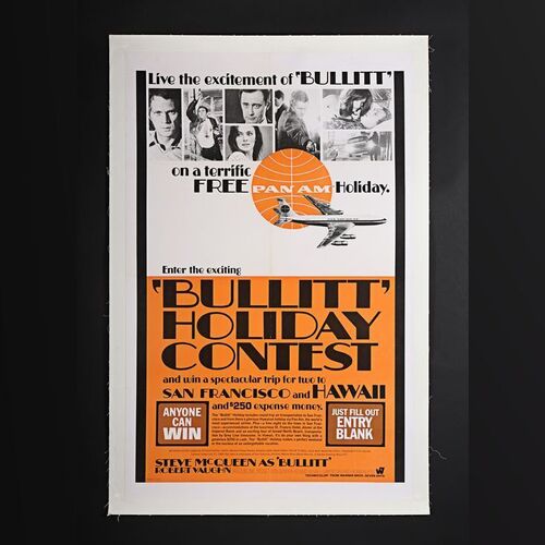 68. David Frangioni Collection: Pan Am Contest Poster - Linen-Backed, 1969 ### BULLITT (1968)