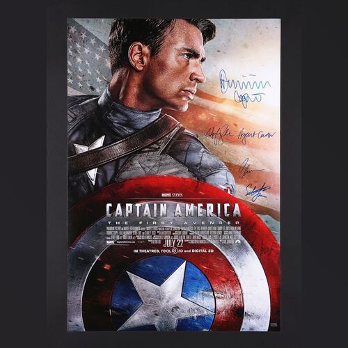 77. Chris Evans, Hayley Atwell, Sebastian Stan, Dominic Cooper Autographed One-Sheet, 2011 ### CAPTAIN AMERICA: THE FIRST AVENGER (2011)