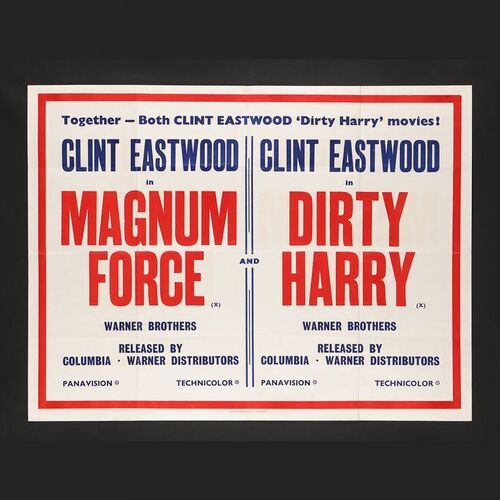 98. David Frangioni Collection: Double Bill UK Quad, 1975 ### DIRTY HARRY (1971)/MAGNUM FORCE (1973)