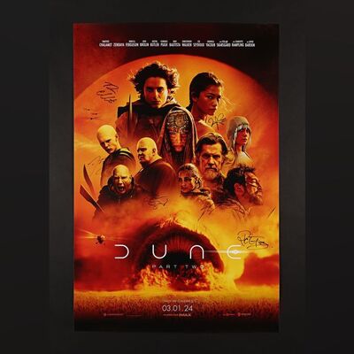 105. Timoth&Atilde;&fnof;&Acirc;&copy;e Chalamet, Zendaya, Austin Butler, Stellan Skarsg&Atilde;&fnof;&Acirc;&yen;rd, Josh Brolin and Rebecca Ferguson Autographed Poster ### DUNE: PART TWO (2024)