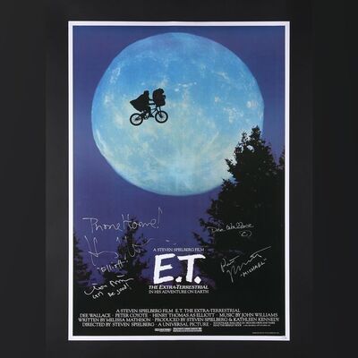 106. Dee Wallace, Henry Thomas, Robert MacNaughton and Matthew De Merritt Autographed Poster ### E.T. THE EXTRA-TERRESTRIAL (1982)