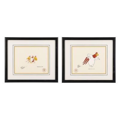 123. Two Framed Original Foghorn Leghorn Animation Cels Autographed by Friz Freleng, 1981 and 1983 ### FOGHORN LEGHORN: VARIOUS PRODUCTIONS (1981 and 1983)