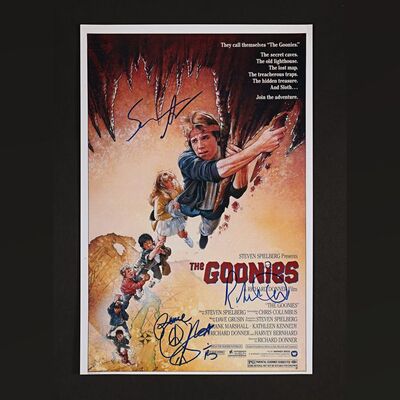 148. Richard Donner, Sean Astin, Corey Feldman, Jeff Cohen and Robert Davi Autographed Mini Posters ### THE GOONIES (1985)