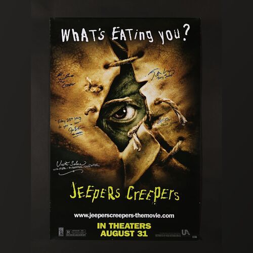 220. Victor Salva, Justin Long, Jonathan Breck, Gina Philips and Kevin Ball Autographed US One-Sheet ### JEEPERS CREEPERS (2001)