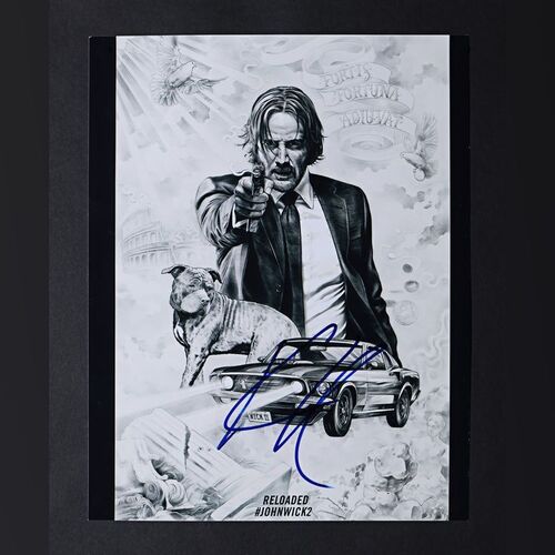 222. Keanu Reeves Autographed Mini Poster ### JOHN WICK: CHAPTER 2 (2017)