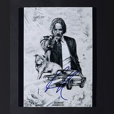 222. Keanu Reeves Autographed Mini Poster ### JOHN WICK: CHAPTER 2 (2017)