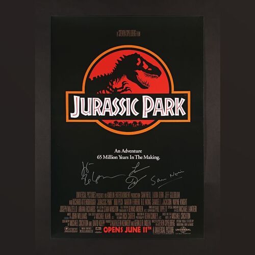 223. Jeff Goldblum, Sam Neill and Laura Dern Autographed Poster ### JURASSIC PARK (1993)