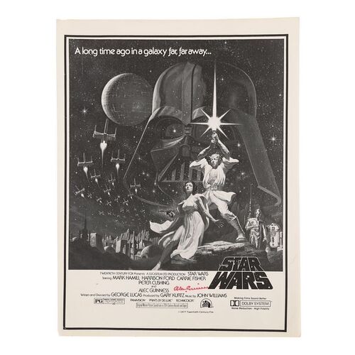 340. Alec Guinness Autographed Mini Poster Image ### STAR WARS: A NEW HOPE (1977)