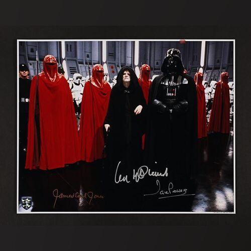 355. James Earl Jones, Ian McDiarmid and Dave Prowse Autographed Large Photograph ### STAR WARS: RETURN OF THE JEDI (1983)