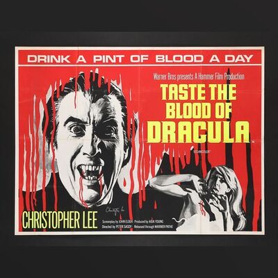 378. Christopher Lee Autographed UK Quad, 1970 ### TASTE THE BLOOD OF DRACULA (1970)