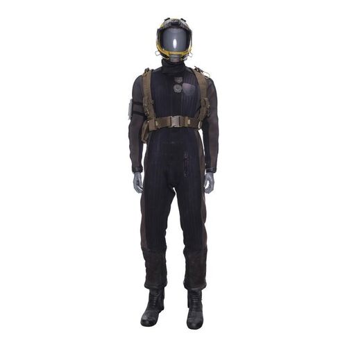 Lot # 7: The Expanse (2015-2022): Diogo Harari's (Andrew Rotilio) Helmet with Belter Vac Suit, Harness, and Light-up Boots