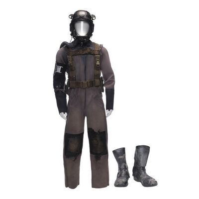 Lot # 49: The Expanse (2015-2022): Eros Station Belter Vac Suit with Light-up Helmet, Harness, and Light-up Boots