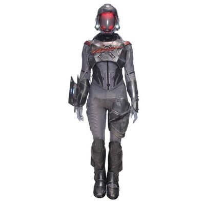 Lot # 61: The Expanse (2015-2022): Damaged Goliath Armor Components with Roberta "Bobbie" Draper's Stunt Undersuit and Cuthbert's Helmet