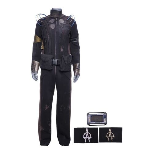 Lot # 80: The Expanse (2015-2022): Belter Loyalist Vac Suit with Hip Thrusters and Accessories