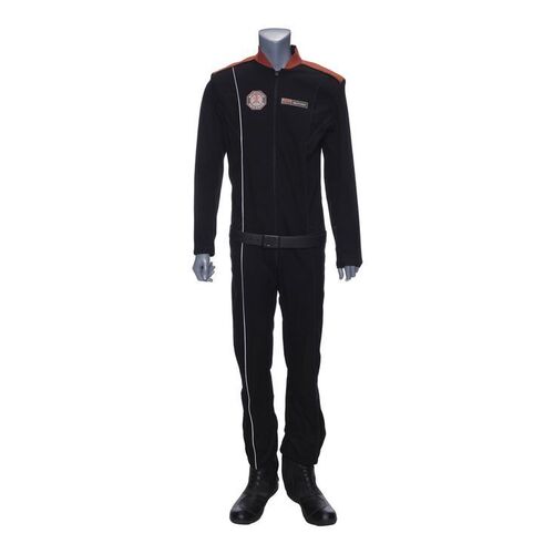 Lot # 83: The Expanse (2015-2022): Lieutenant Sutton's (Hugh Dillon) MCRN Scirocco Ship Uniform with Light-up Boots
