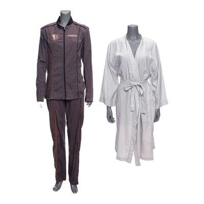Lot # 88: The Expanse (2015-2022): Roberta "Bobbie" Draper's (Frankie Adams) Season 2 Two-Piece Scirocco Uniform with Additional Side Bay Recovery Robe