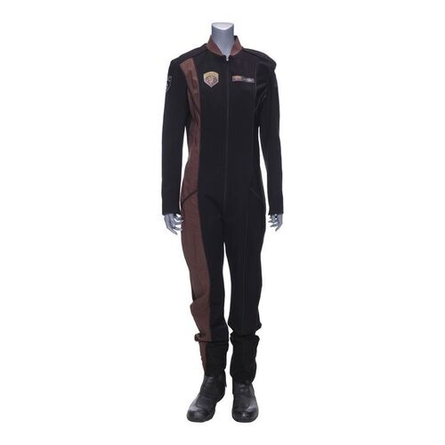 Lot # 92: The Expanse (2015-2022): Roberta "Bobbie" Draper's (Frankie Adams) MCRN Uniform with Light-up Boots
