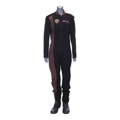 Lot # 92: The Expanse (2015-2022): Roberta "Bobbie" Draper's (Frankie Adams) MCRN Uniform with Light-up Boots