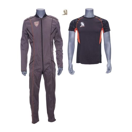 Lot # 114: The Expanse (2015-2022): Alex Kamal's Season 3 Coveralls and Shirt with Boot Pin