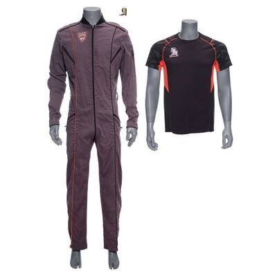 Lot # 121: The Expanse (2015-2022): Alex Kamal's Season 3 Coveralls and Shirt with Boot Pin