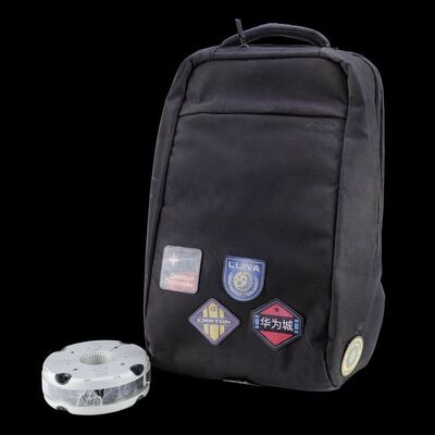 Lot # 128: The Expanse (2015-2022): Cohen's (Brandon McGibbon) Backpack and Broken Camera Drone
