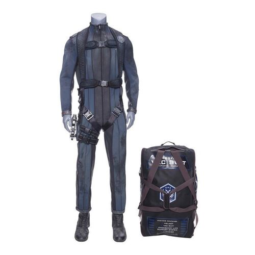 Lot # 129: The Expanse (2015-2022): Cotyar's (Nick E. Tarabay) Bloody Season Three Vac Suit with Light-up Boots, Bag, and Pistol