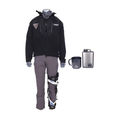 Lot # 178: The Expanse (2015-2022): Murtry's (Burn Gorman) New Terra Costume with Leg Brace, Mug, and Flask