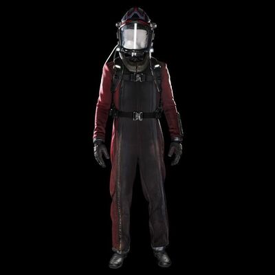 Lot # 194: The Expanse (2015-2022): Roberta "Bobbie" Draper's (Frankie Adams) Mars Spacesuit with Light-up Helmet, Pack, Harness and Boots