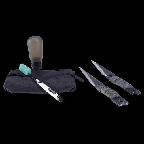 Lot # 214: The Expanse (2015-2022): Amos Burton's (Wes Chatham) Toiletries Bag with Belter Thug Weapons