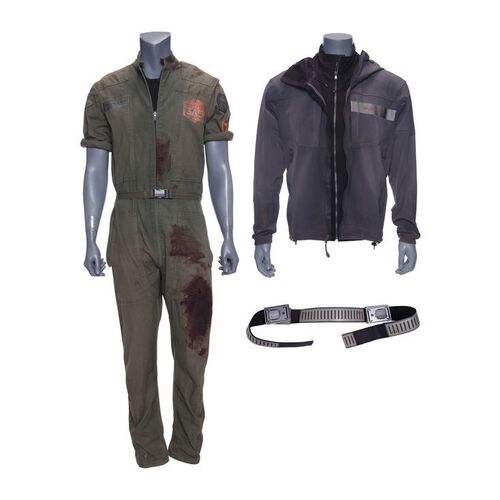Lot # 217: The Expanse (2015-2022): Amos Burton's (Wes Chatham) Season 5 Bloody Jumpsuit with Vest and Cuffs