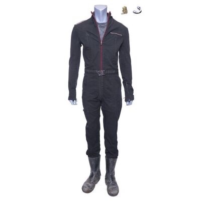 Lot # 231: The Expanse (2015-2022): Alex Kamal's Rocinante Pilot Uniform with Boot Pin and Light-up Boots