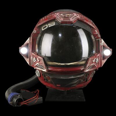 Lot # 232: The Expanse (2015-2022): Fred Johnson's (Chad Coleman) Office Light-up Red Display Helmet