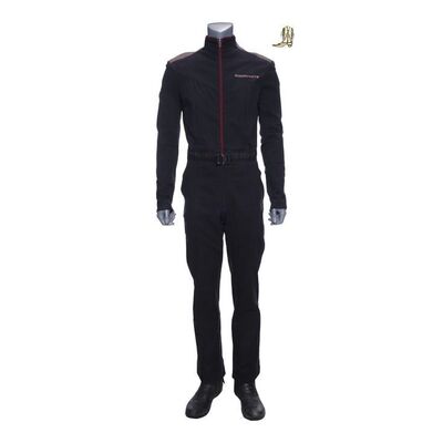 Lot # 237: The Expanse (2015-2022): Alex Kamal's Rocinante Pilot Uniform with Boot Pin and Light-up Boots