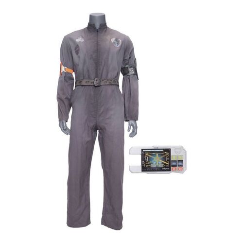 Lot # 259: The Expanse (2015-2022): Tycho Station Belter Coveralls with ID Arm Bands and Comm Device