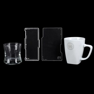 Lot # 266: The Expanse (2015-2022): UN Comm and Small Tablet with Branded Mug and Cup