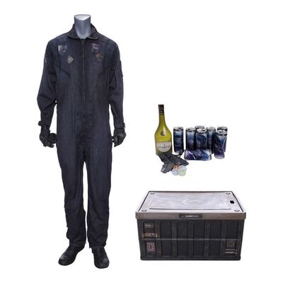 Lot # 268: The Expanse (2015-2022): Yoan's (Gabriel Darku) Coveralls with Light-up Boots, Spare Footlocker, and Personal Items