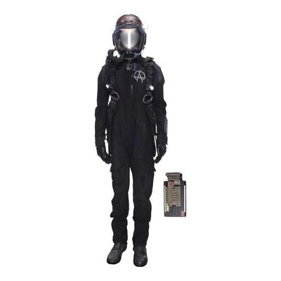 Lot # 269: The Expanse (2015-2022): Liang Walker's (Stuart Hughes) Outer Planets Alliance Spacesuit with Light-up Helmet, Harness, and Light-up Boots