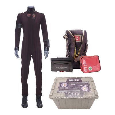 Lot # 276: The Expanse (2015-2022): Ceres Station Dock Belter Vac Suit with Light-up Boots and Medical Accessories