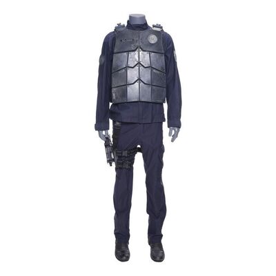 Lot # 288: The Expanse (2015-2022): UN Marine Armor Uniform with Light-up Boots and Pistol