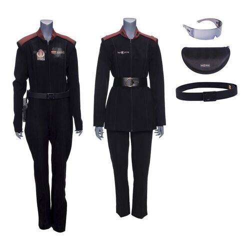 Lot # 291: The Expanse (2015-2022): Sandrine Kirino (Krista Bridges) MCRN Officer's and Cuthbertson's MCRN Jumpsuit Uniforms