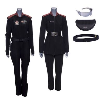 Lot # 291: The Expanse (2015-2022): Sandrine Kirino (Krista Bridges) MCRN Officer's and Cuthbertson's MCRN Jumpsuit Uniforms