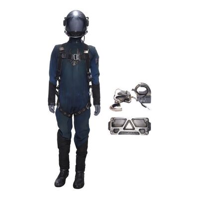 Lot # 296: The Expanse (2015-2022): Marco Inaros' (Keon Alexander) Spacesuit with Light-up Boots, Ready Room Light-up Helmet, and Harness