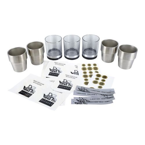 Lot # 297: The Expanse (2015-2022): Marcos Inaros' (Keon Alexander) Ready Room Cups and Glasses with Extra Decals