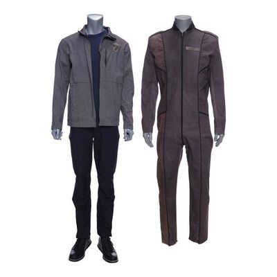 Lot # 304: The Expanse (2015-2022): Laconia Civilian Costume with Ensign Soldier Coveralls