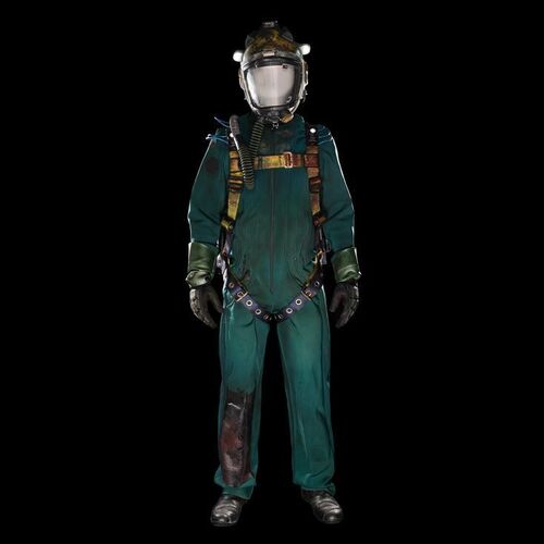 Lot # 305: The Expanse (2015-2022): Josep's (Samer Salem) Complete Bloody Spacesuit with Light-up Helmet, Pack, Harness and Light-up Boots