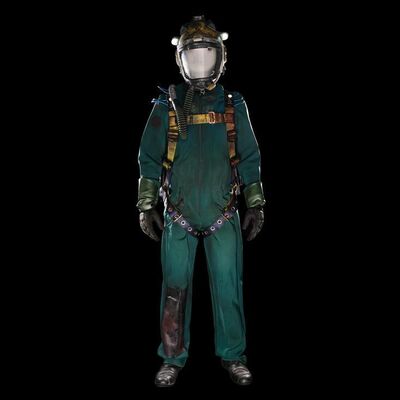 Lot # 305: The Expanse (2015-2022): Josep's (Samer Salem) Complete Bloody Spacesuit with Light-up Helmet, Pack, Harness and Light-up Boots
