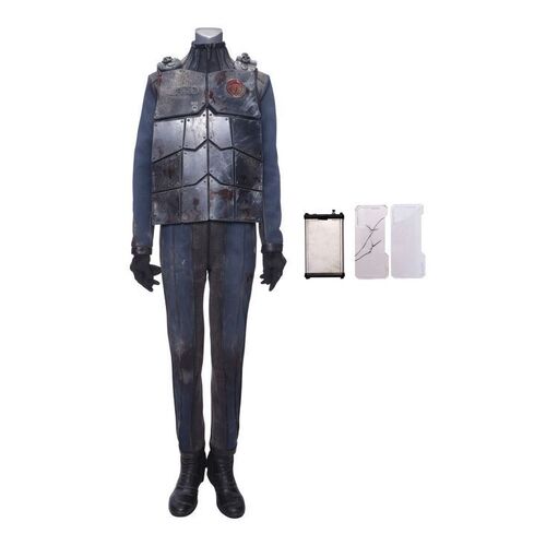 Lot # 308: The Expanse (2015-2022): Monica Stuart's (Anna Hopkins) Bloody UN Chest Armor, Vac Suit, Light-up Boots, and Brain Scanner with Cracked Comm