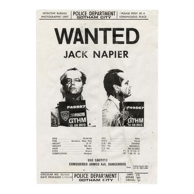 32. Jack Napier's (Jack Nicholson) "Wanted" Poster ### BATMAN (1989)