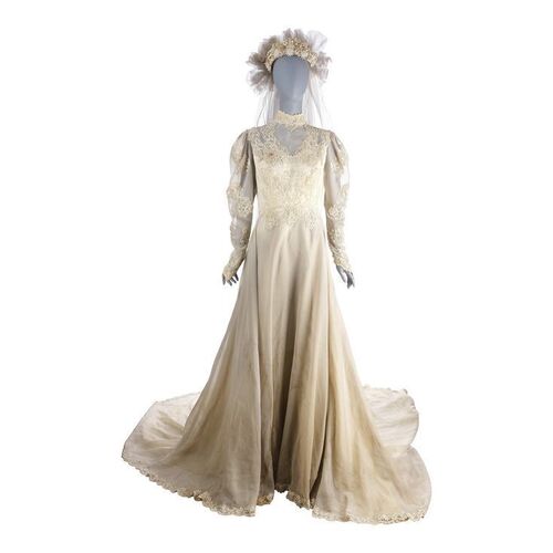 51. Barbara Maitland's (Geena Davis) Wedding Dress Costume Replica ### BEETLEJUICE (1988)