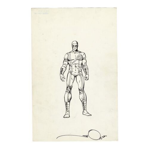 221. Hand-Drawn Walt Simonson and Joe Rubinstein Official Handbook of the Marvel Universe Deluxe Edition No. 15 Cyclops Illustration ### MARVEL COMICS